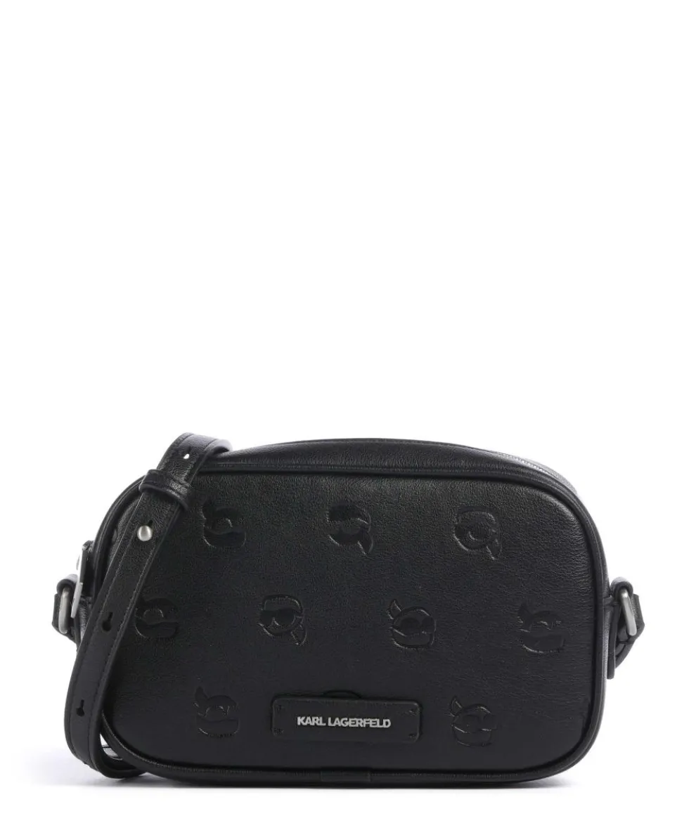 K/Ikon Monogram Umhängetasche Lederimitat schwarz