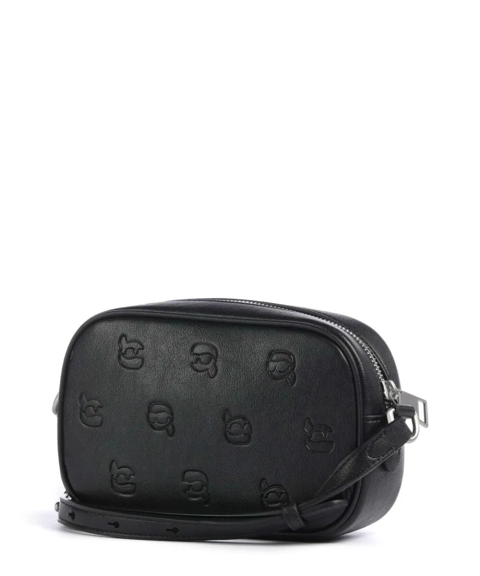 K/Ikon Monogram Umhängetasche Lederimitat schwarz