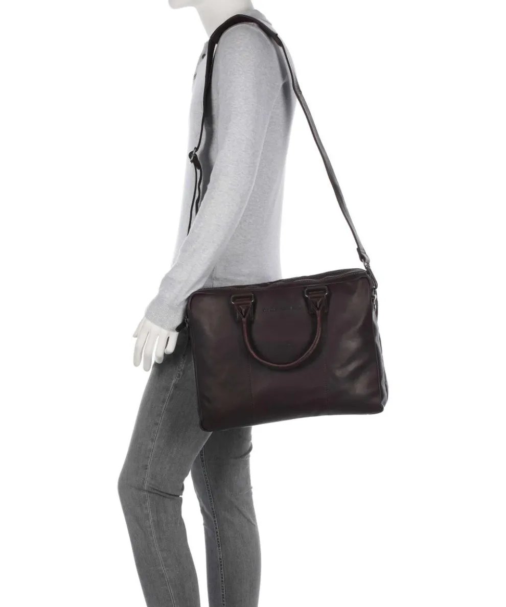 Cow Wax Pull Up Fabian Aktentasche 15″ Rindsleder dunkelbraun