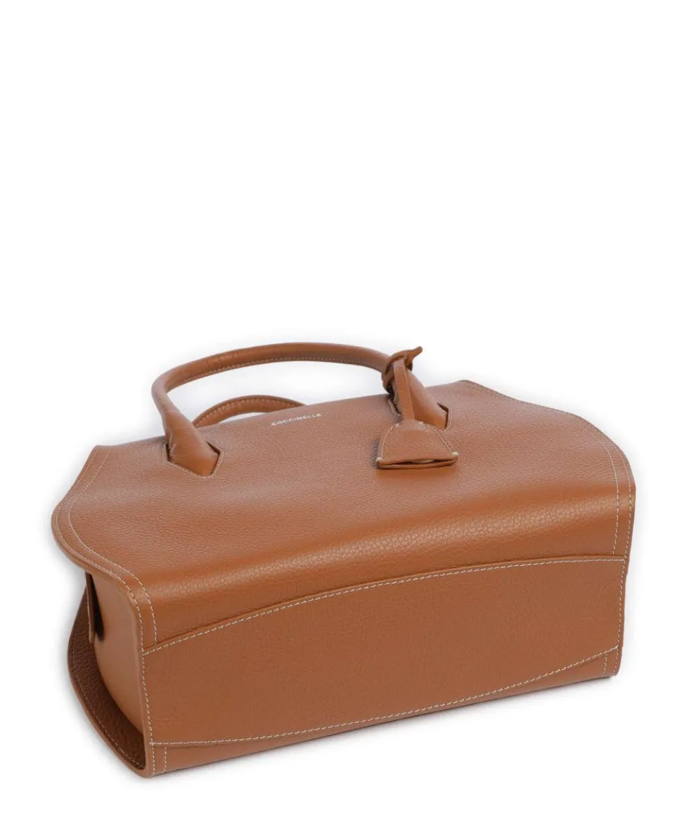 Lord Handtasche genarbtes Leder braun