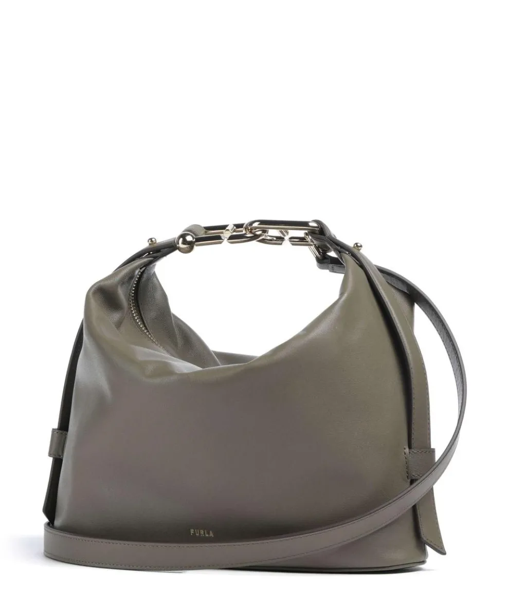 Nuvola M Handtasche fein genarbtes Leder khaki