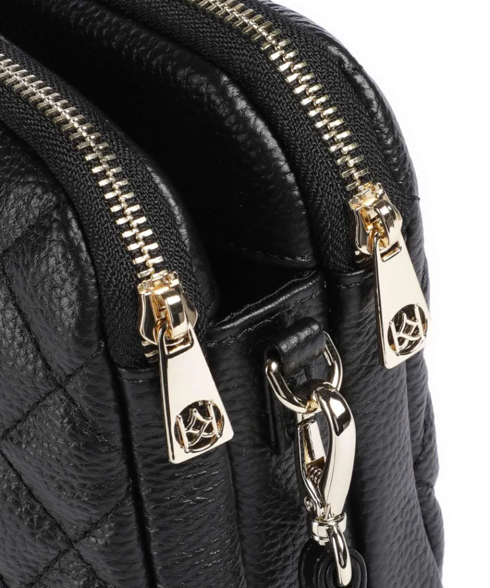 Rita Umhängetasche genarbtes Leder schwarz