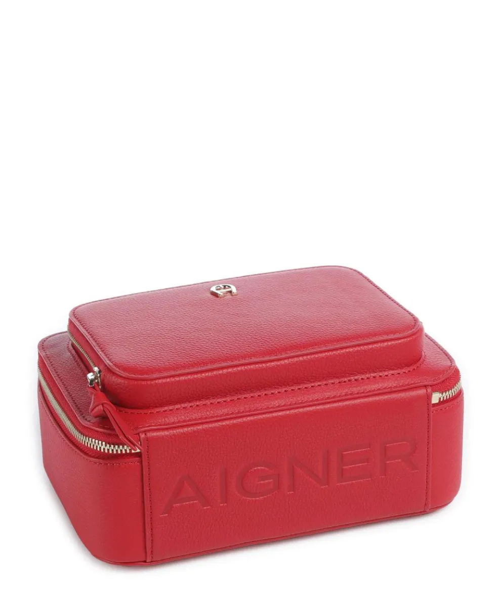 Zita S Umhängetasche genarbtes Rindsleder rot