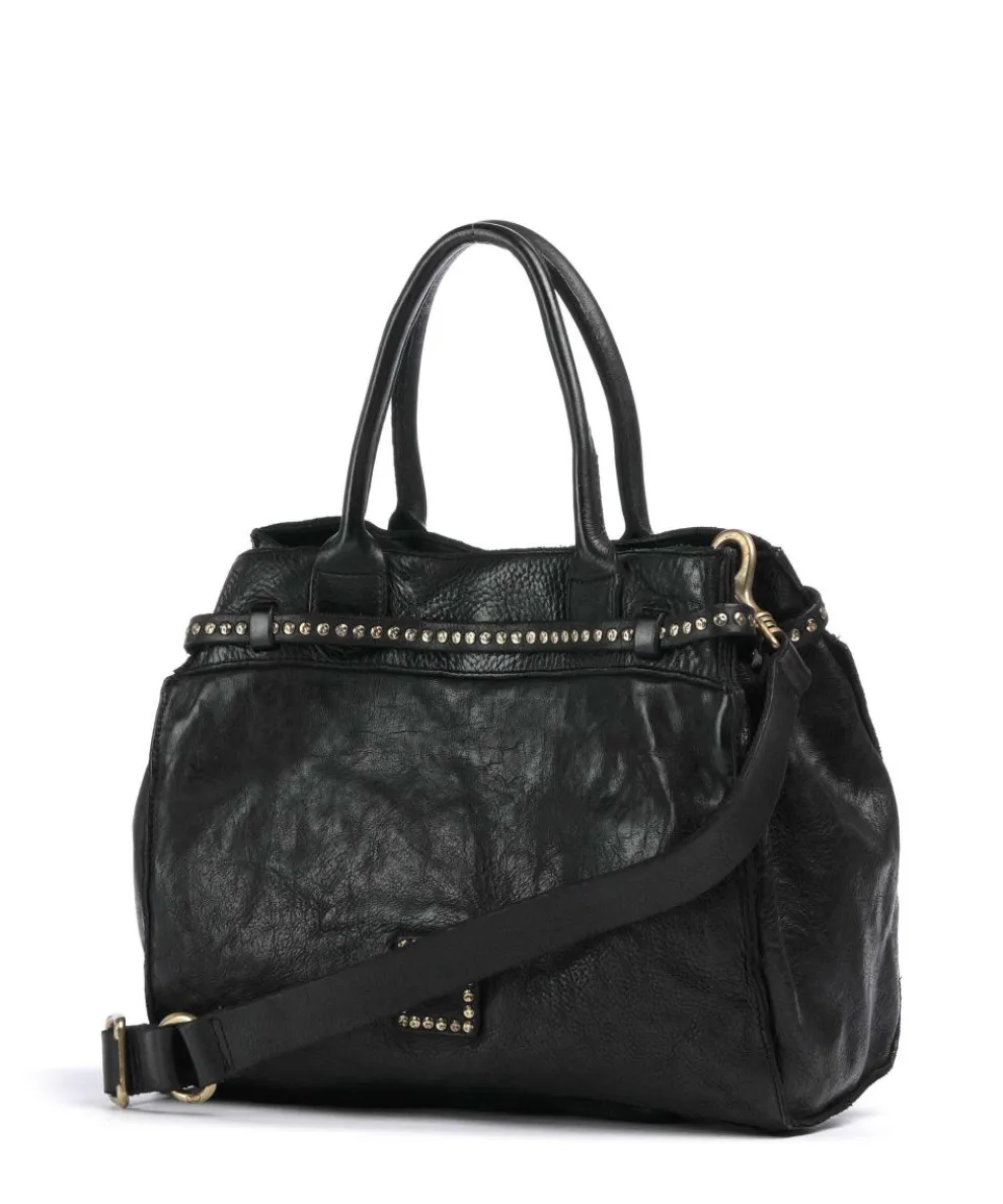 Handtasche fein genarbtes Rindsleder schwarz