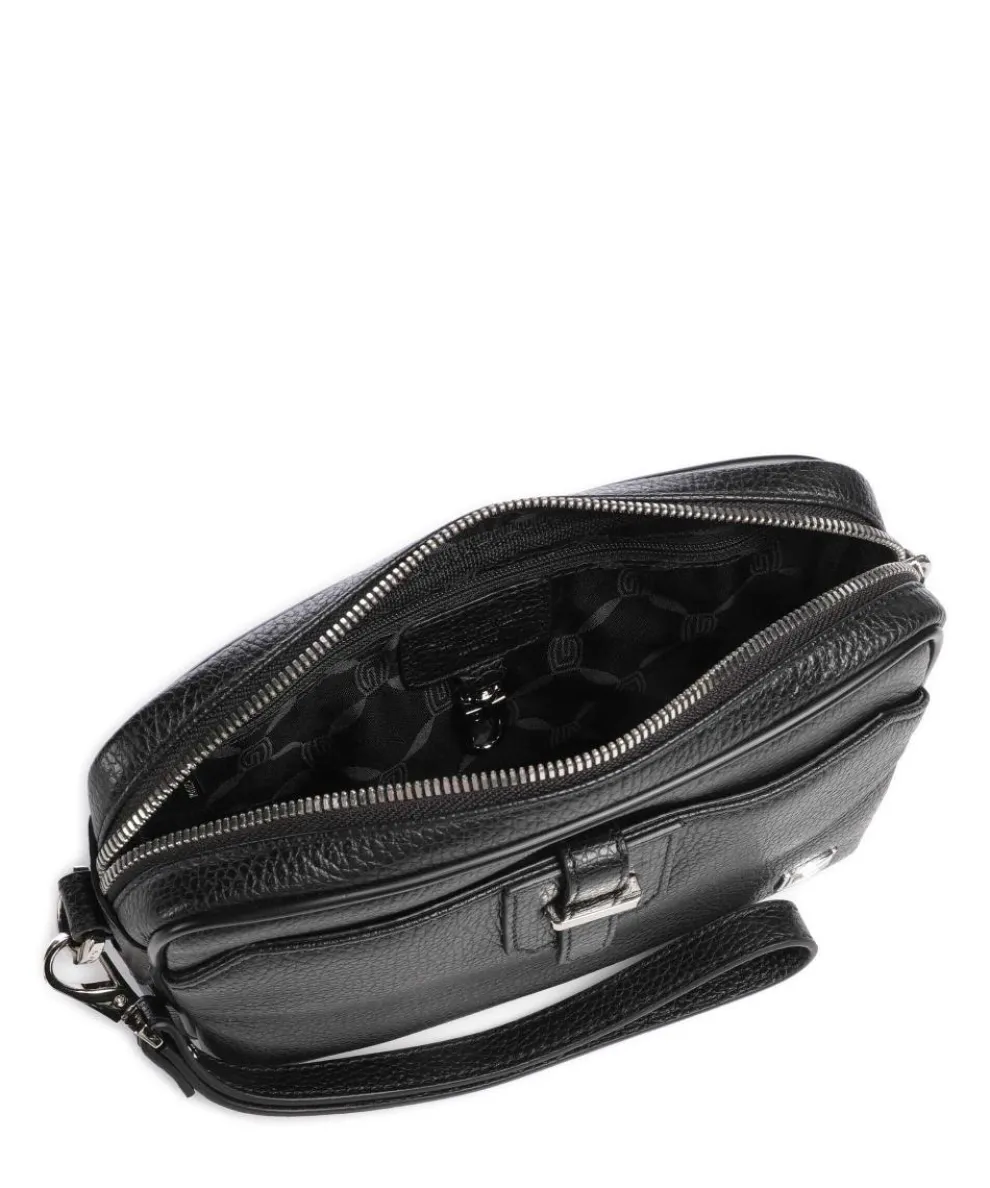 Handgelenktasche genarbtes Kalbsleder schwarz