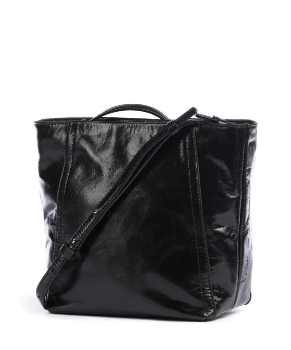 Chudy Paper Touch Crinkle S Umhängetasche Nappa Kalbsleder schwarz