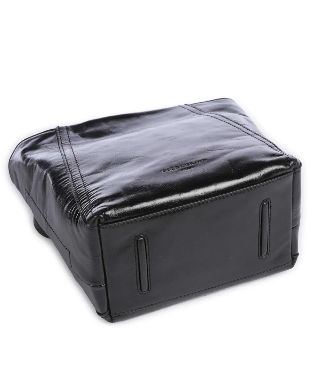 Chudy Paper Touch Crinkle S Umhängetasche Nappa Kalbsleder schwarz