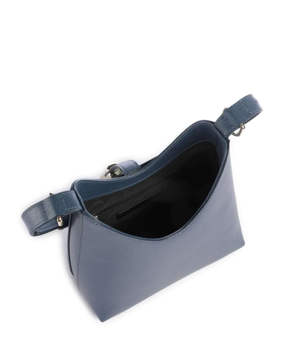 Iride Mini Schultertasche genarbtes Leder dunkelblau