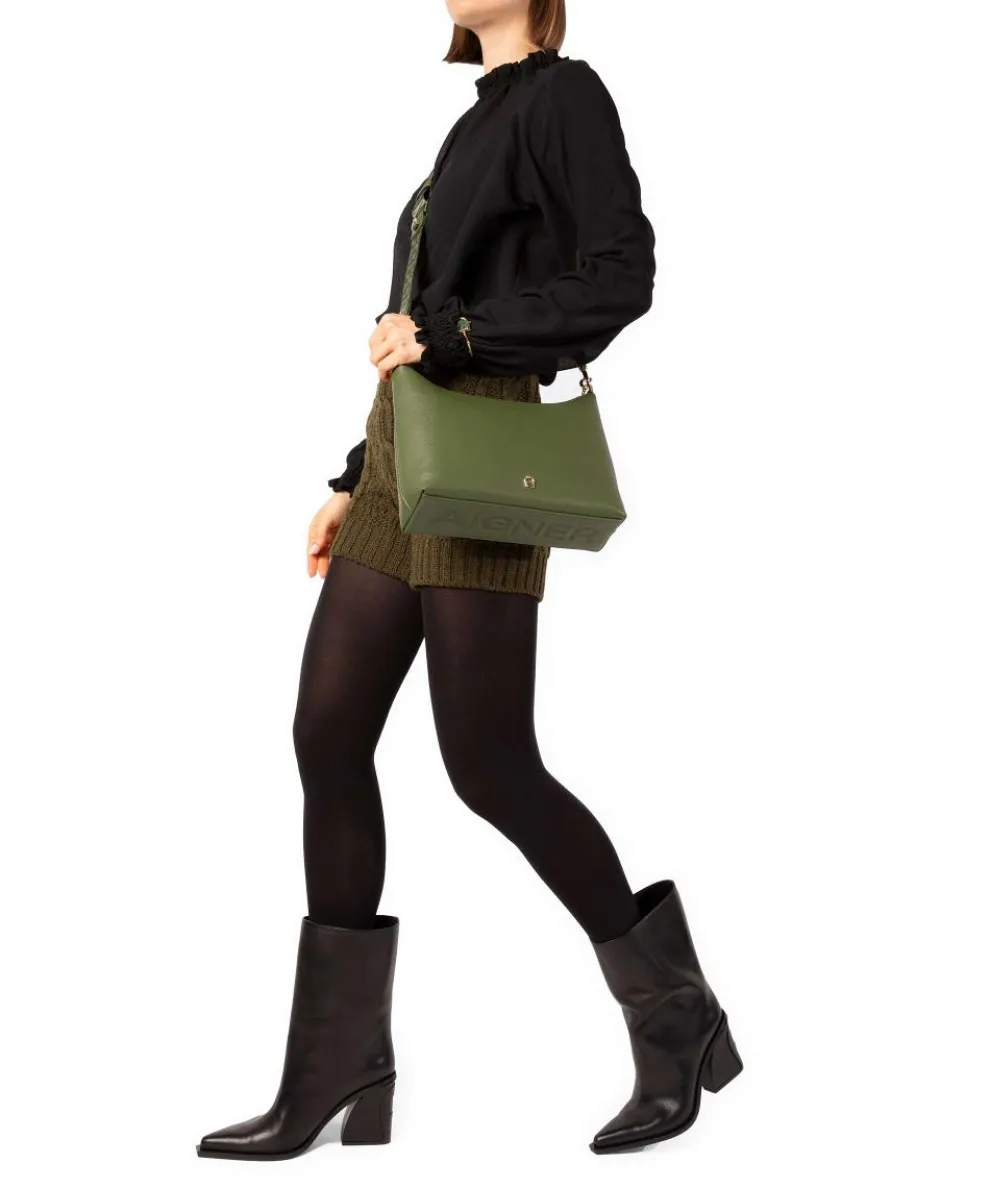 Zita S Umhängetasche genarbtes Rindsleder dunkelgrün