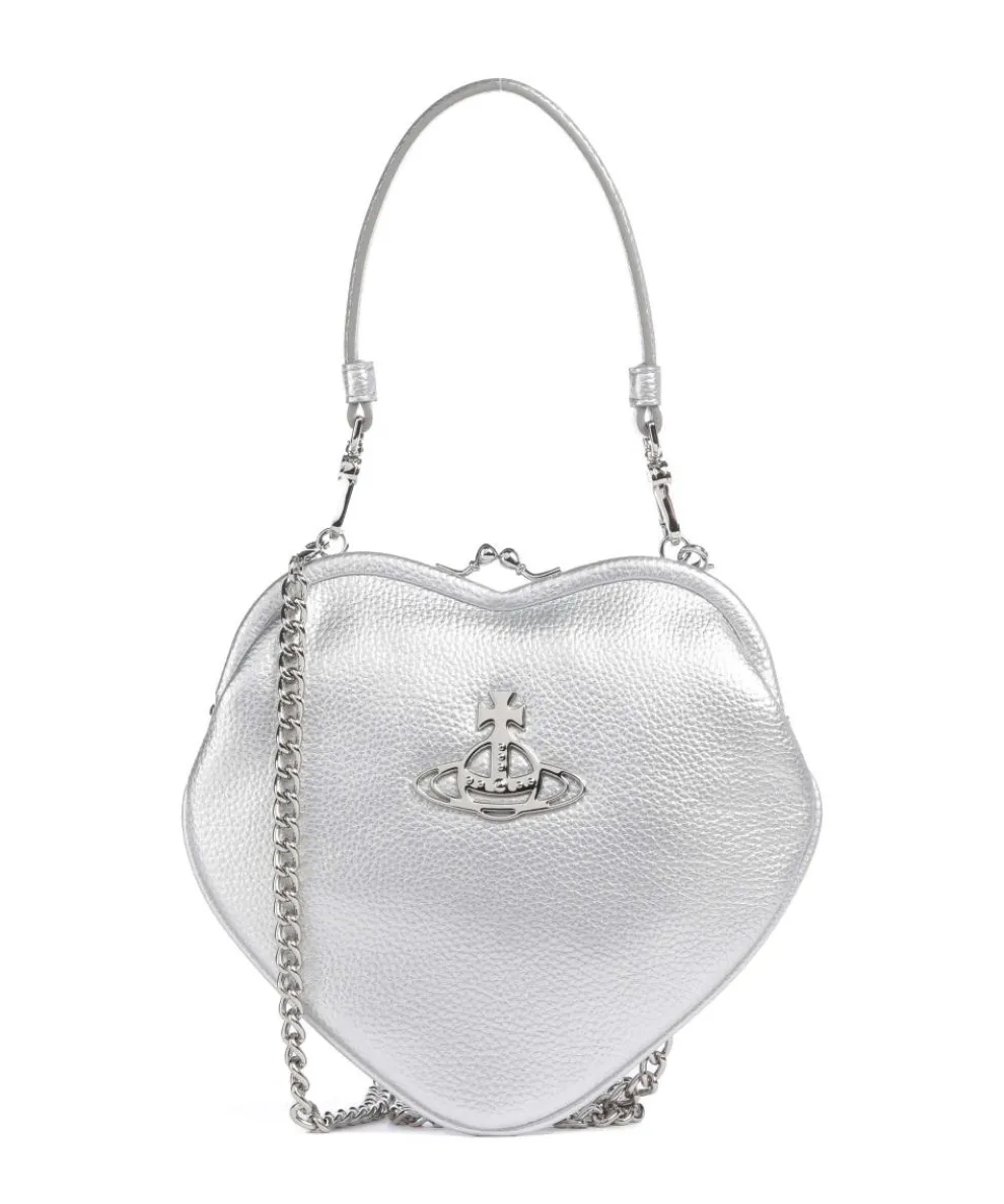 Belle Heart Frame Re-Vegan Grain Schultertasche Lederimitat silber