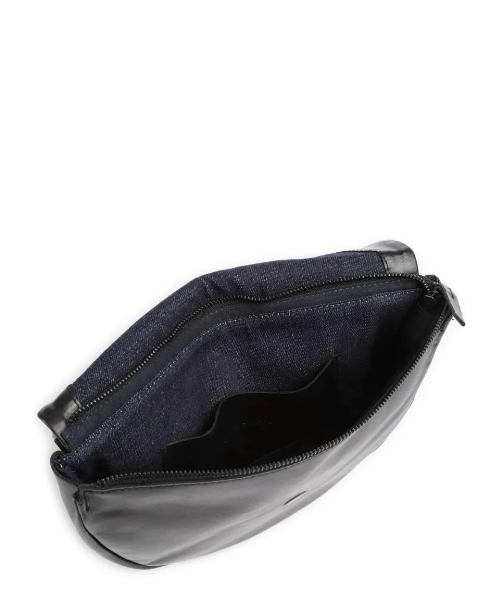 Caugio Umhängetasche fein genarbtes Rindsleder schwarz