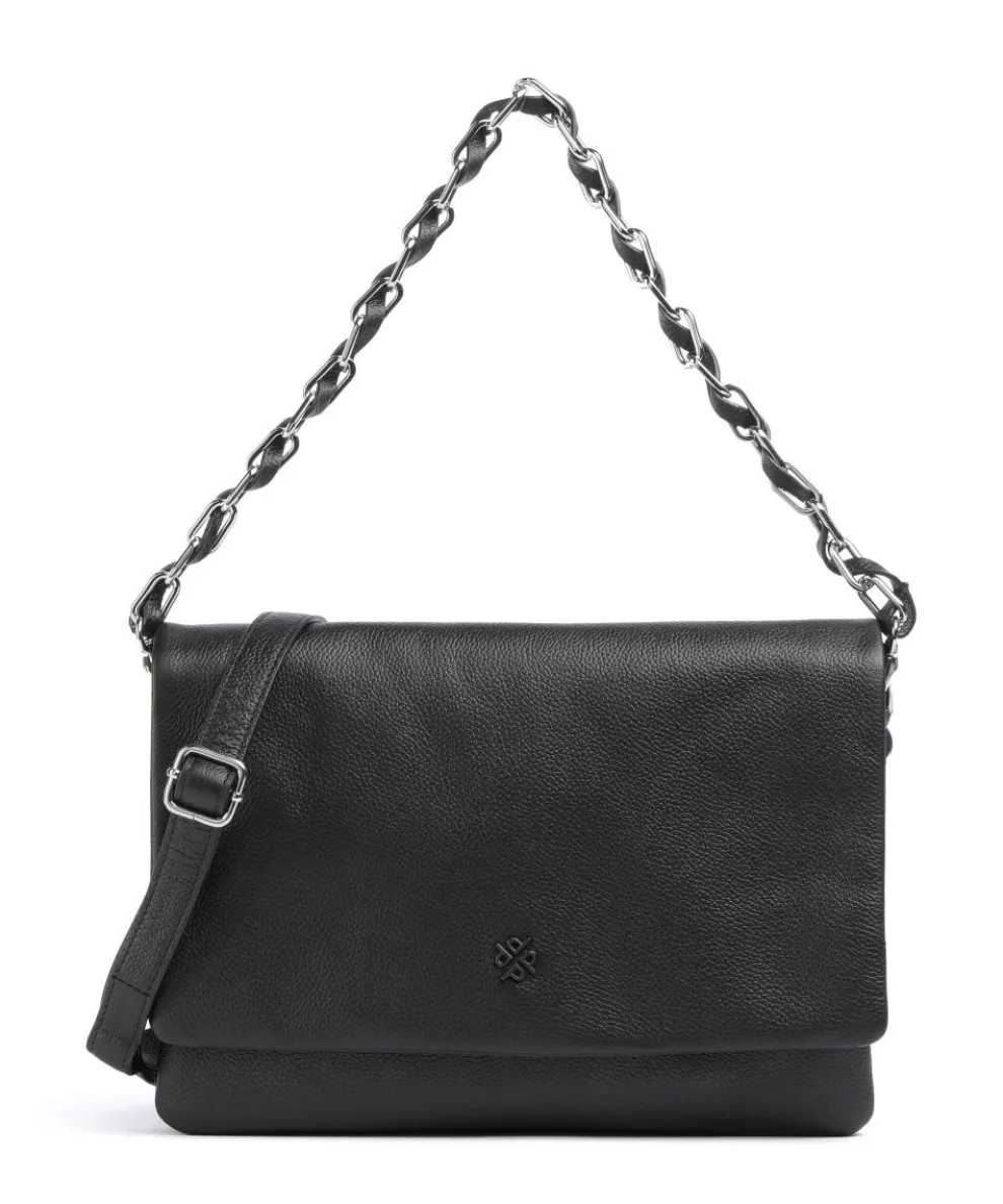 Sugar Pop Schultertasche genarbtes Rindsleder schwarz