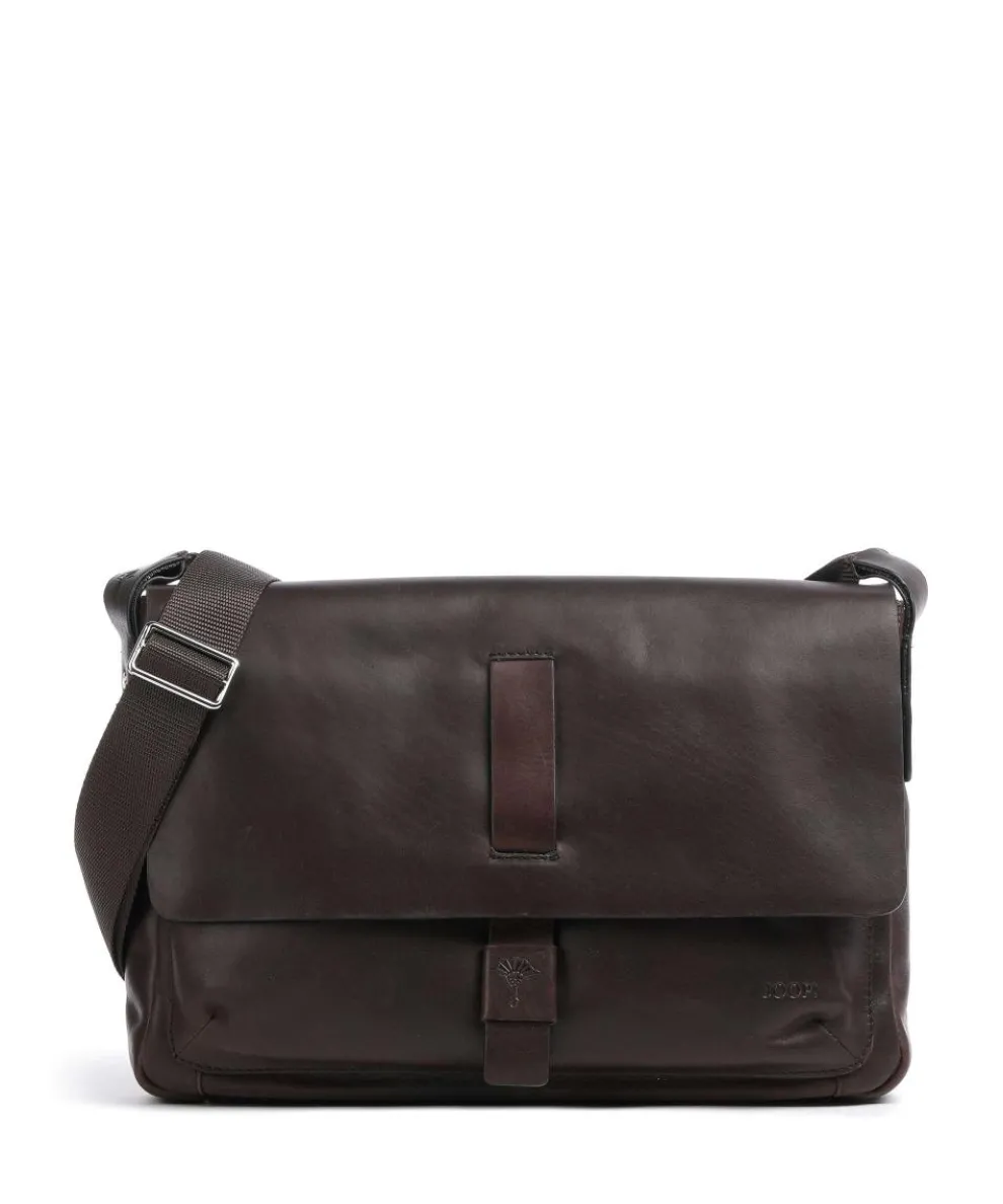 Loreto Janis Kuriertasche fein genarbtes Rindsleder dunkelbraun