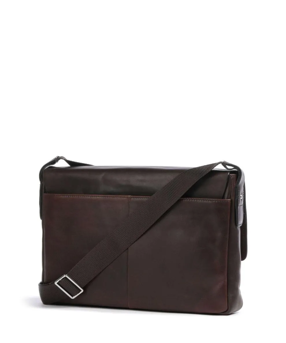 Loreto Janis Kuriertasche fein genarbtes Rindsleder dunkelbraun