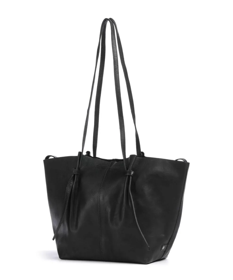 Nordic Simplicity Schultertasche Leder schwarz