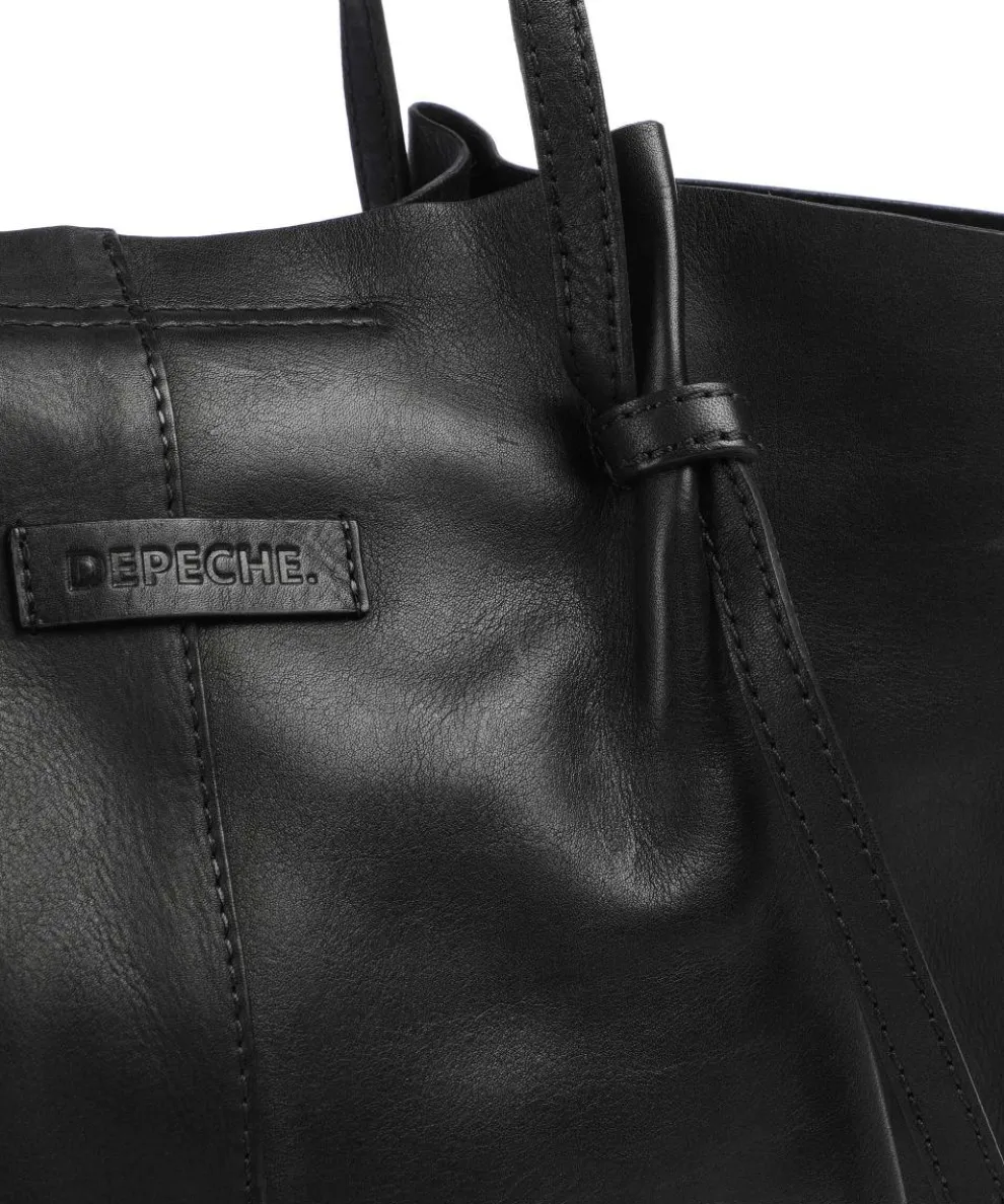 Nordic Simplicity Schultertasche Leder schwarz