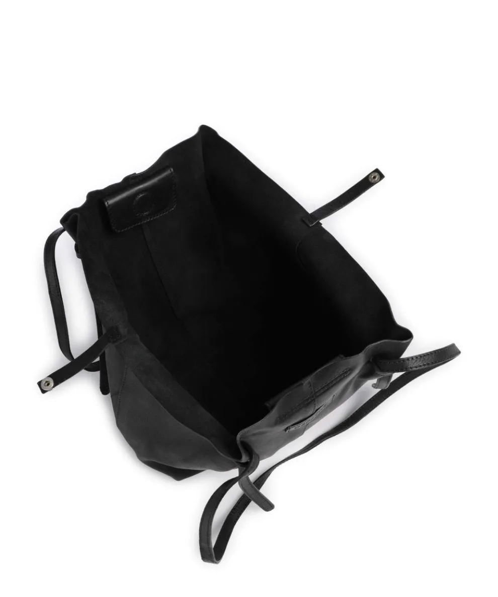 Nordic Simplicity Schultertasche Leder schwarz
