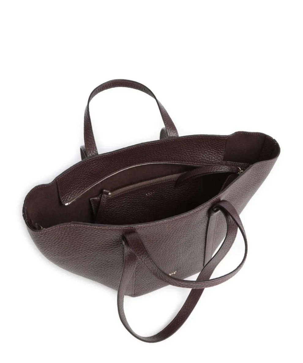 Tekla Cosmo Medium Shopper genarbtes Leder wein