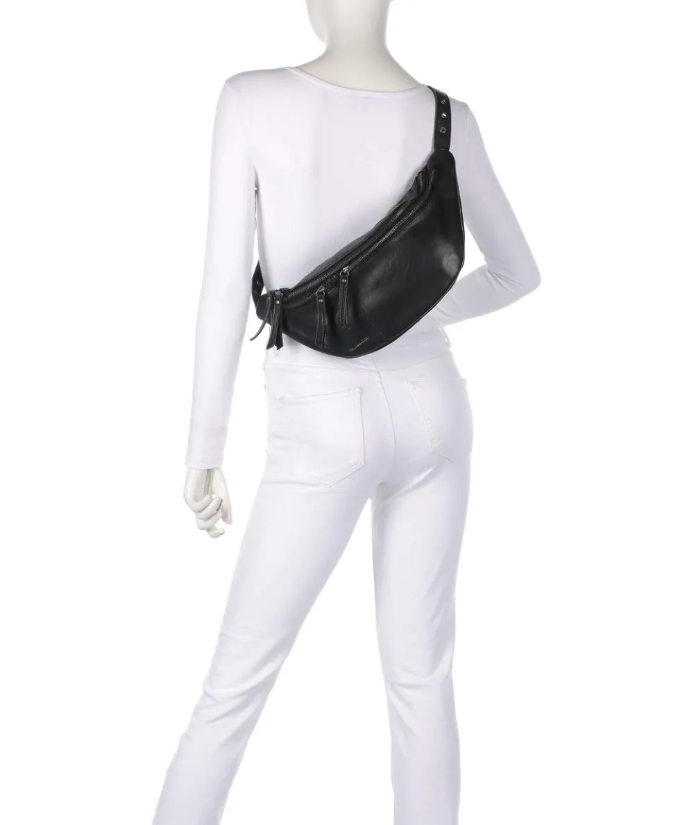 Me and My Bag Umhängetasche fein genarbtes Leder schwarz