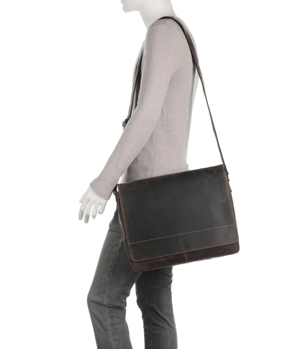 Baltimore 5 Kuriertasche Leder dunkelbraun