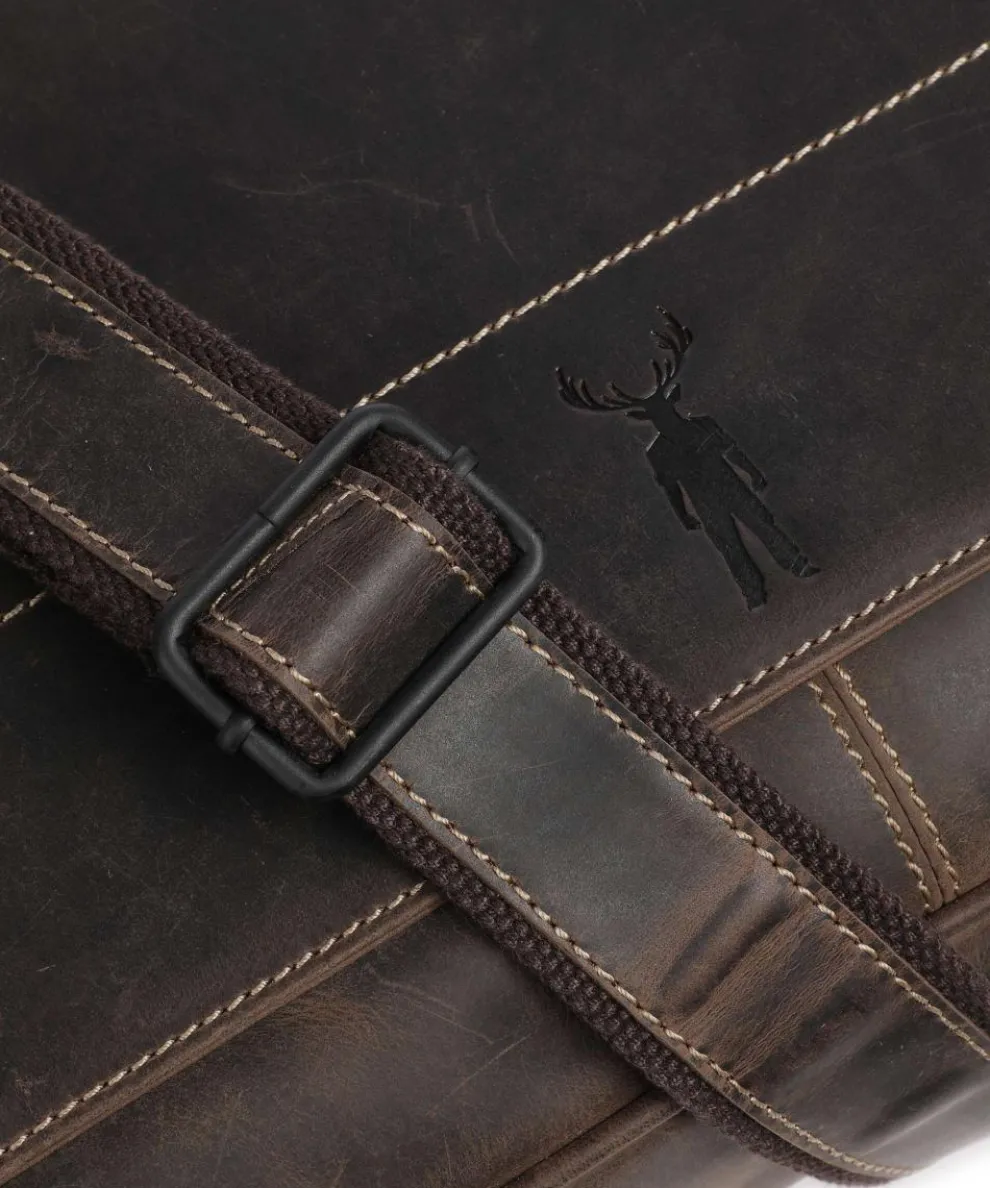 Baltimore 5 Kuriertasche Leder dunkelbraun