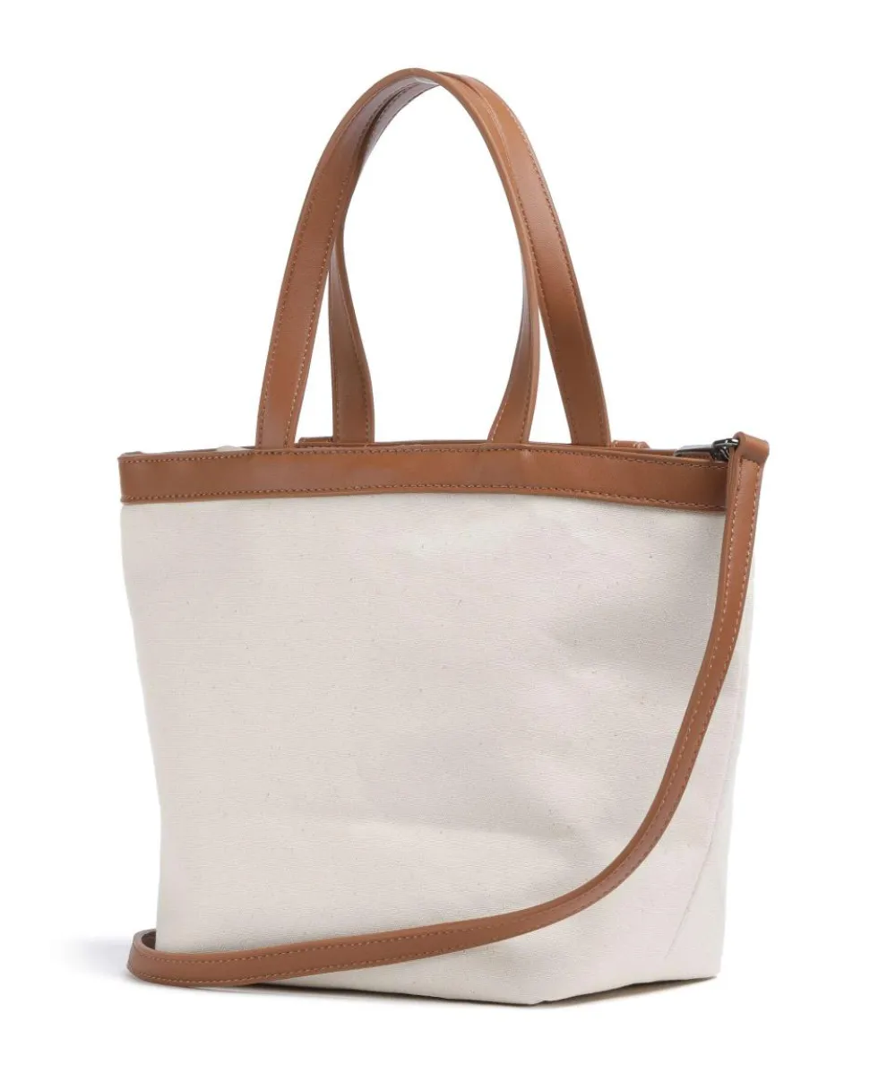 Elena Shopper Canvas, Lederimitat sand