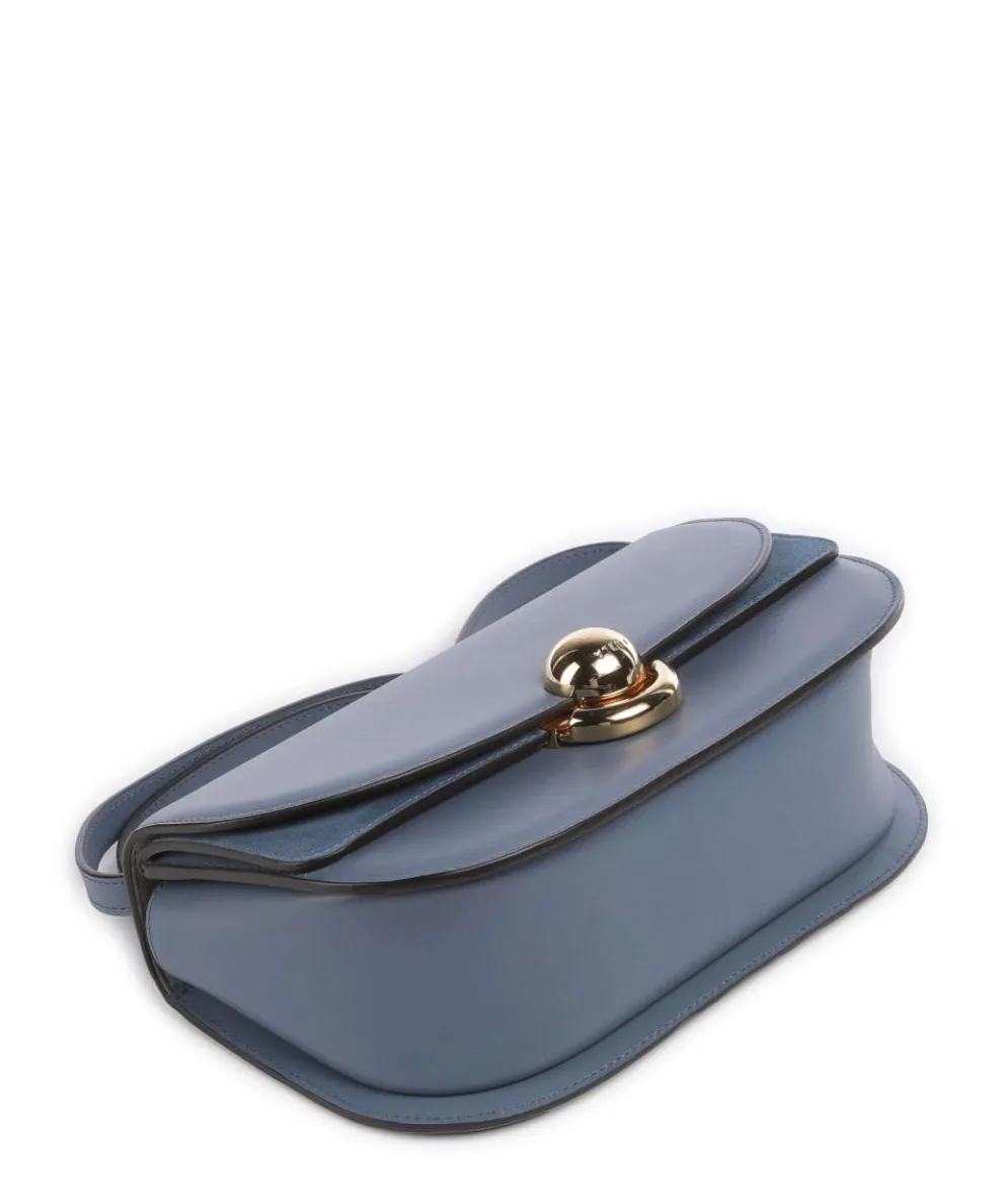 Sfera S Schultertasche fein genarbtes Kalbsleder blaugrau