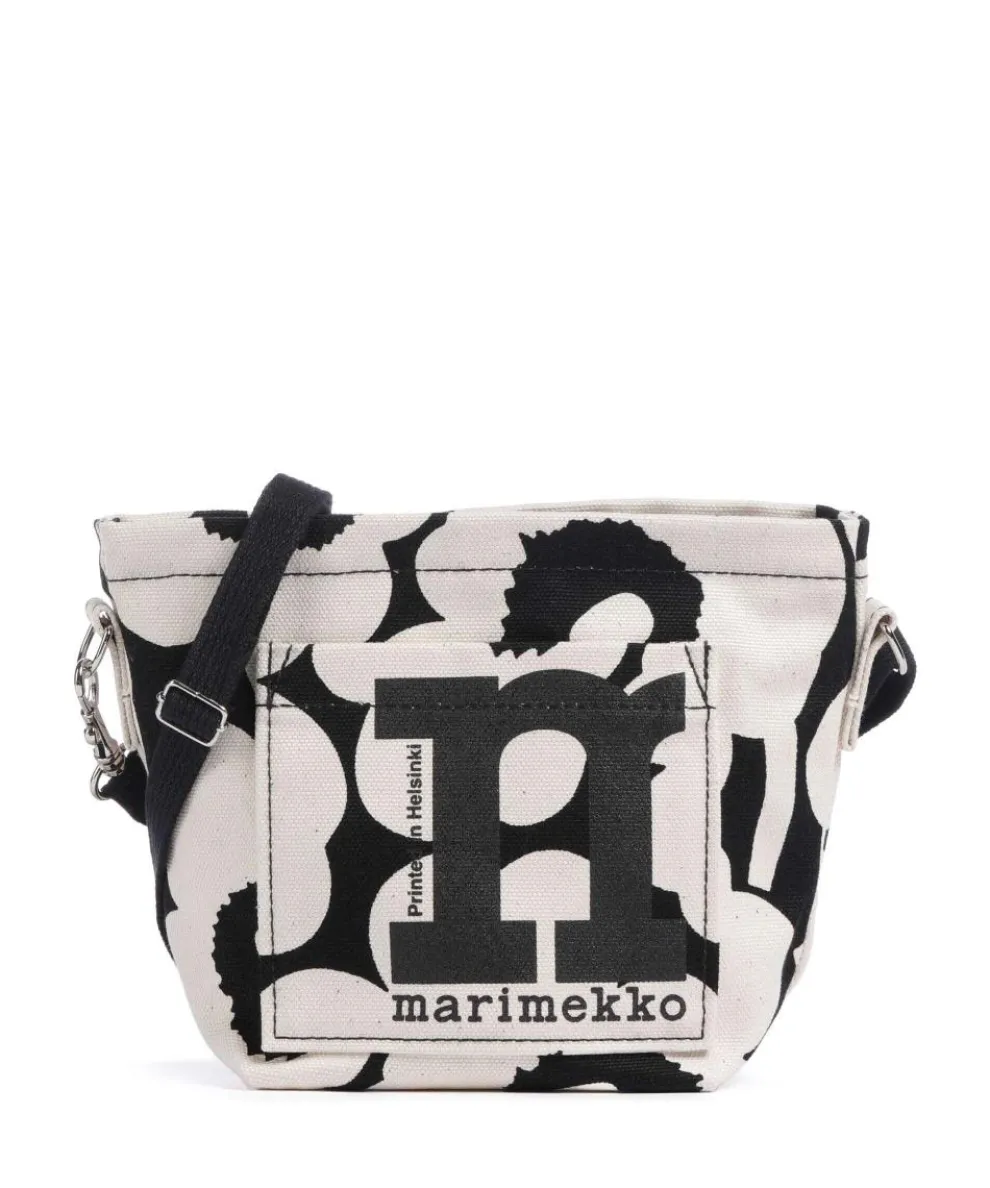 Unikko Mono Mini Umhängetasche Canvas natur/schwarz