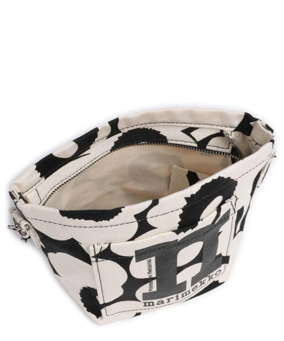 Unikko Mono Mini Umhängetasche Canvas natur/schwarz