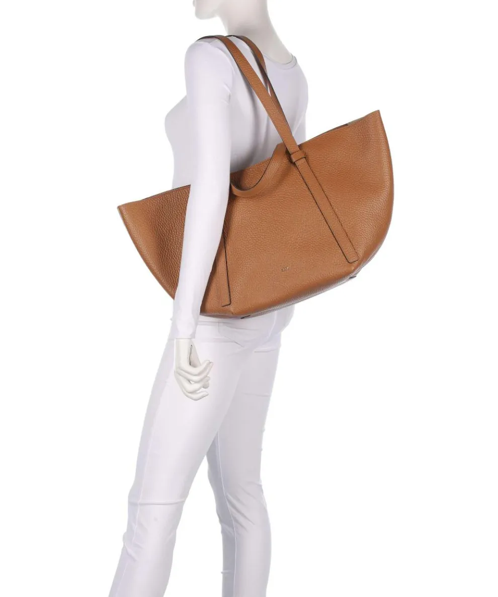 Tekla Cosmo Large Shopper genarbtes Leder braun