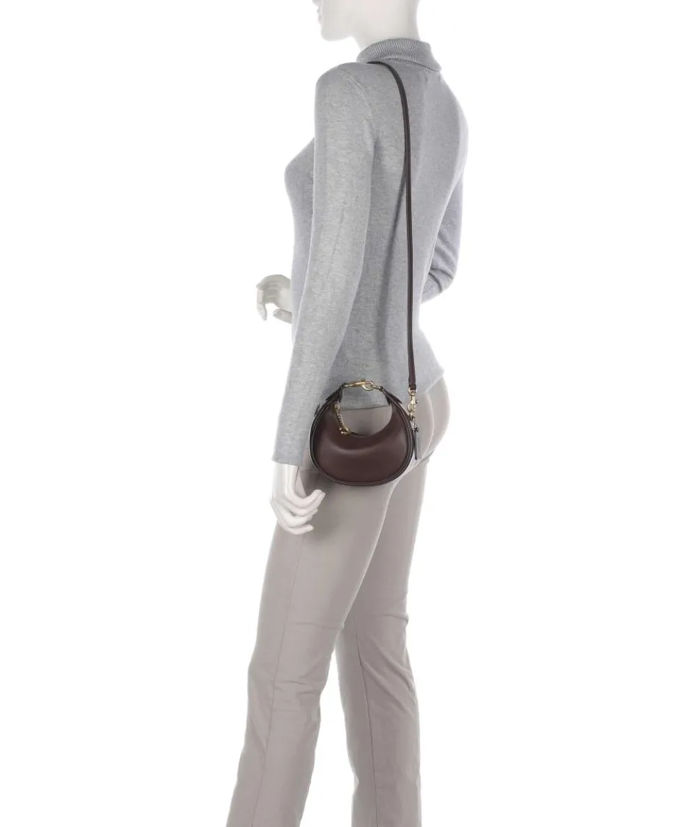 Jonie Umhängetasche fein genarbtes Leder dunkelbraun