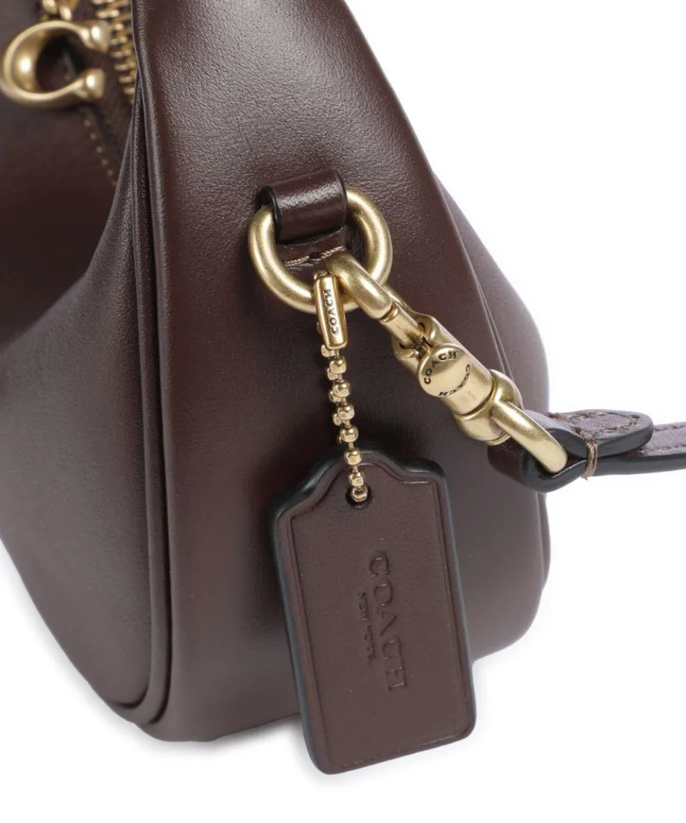 Jonie Umhängetasche fein genarbtes Leder dunkelbraun