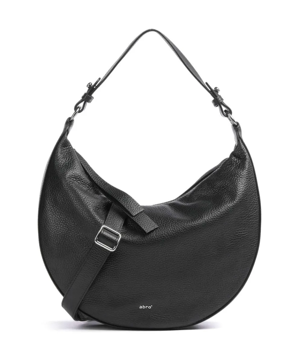 Adria Lulu Small Beuteltasche genarbtes Rindsleder schwarz