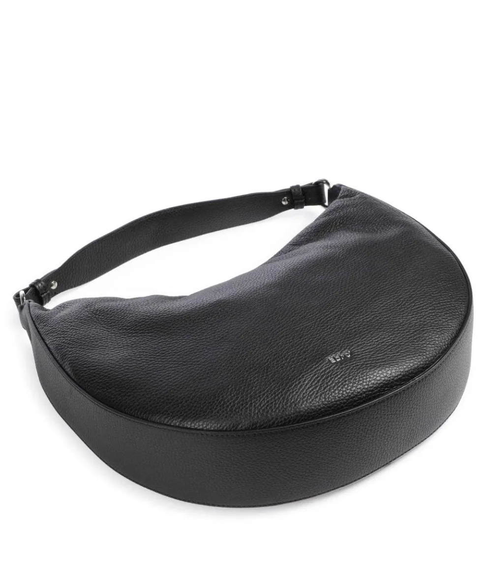 Adria Lulu Small Beuteltasche genarbtes Rindsleder schwarz