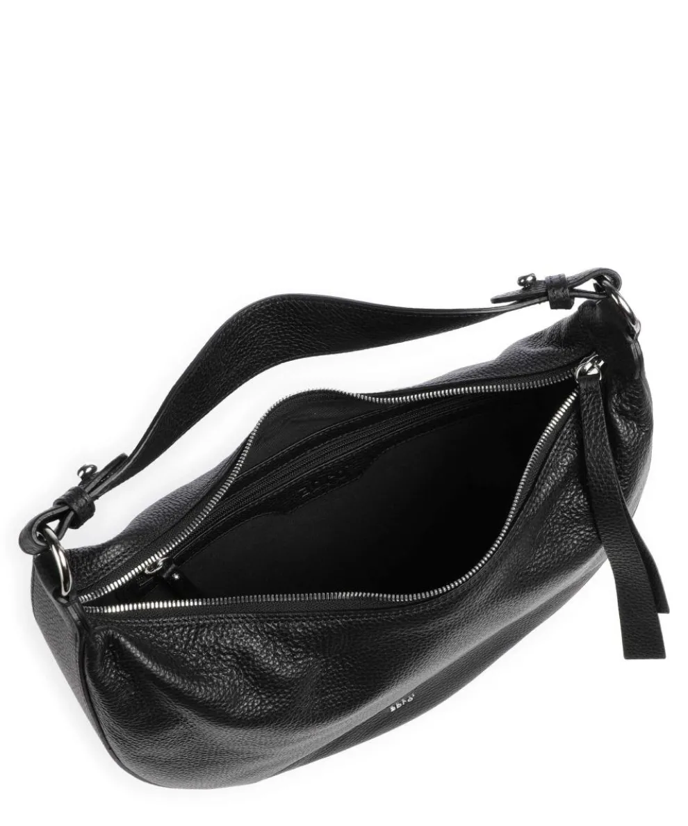 Adria Lulu Small Beuteltasche genarbtes Rindsleder schwarz