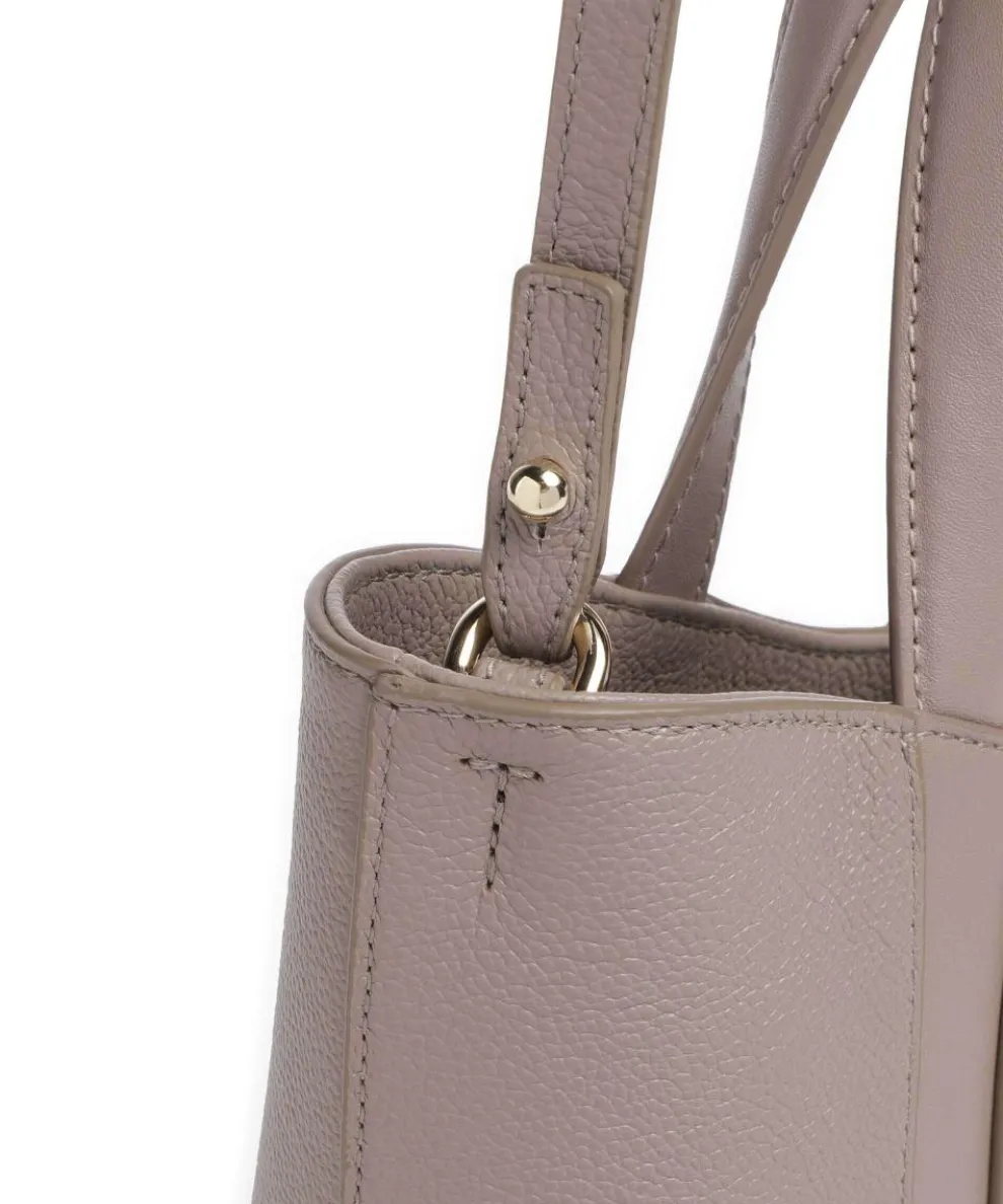 Goccia S Handtasche genarbtes Leder taupe