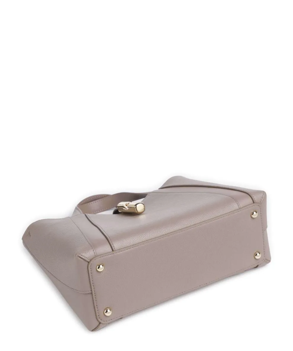 Goccia S Handtasche genarbtes Leder taupe