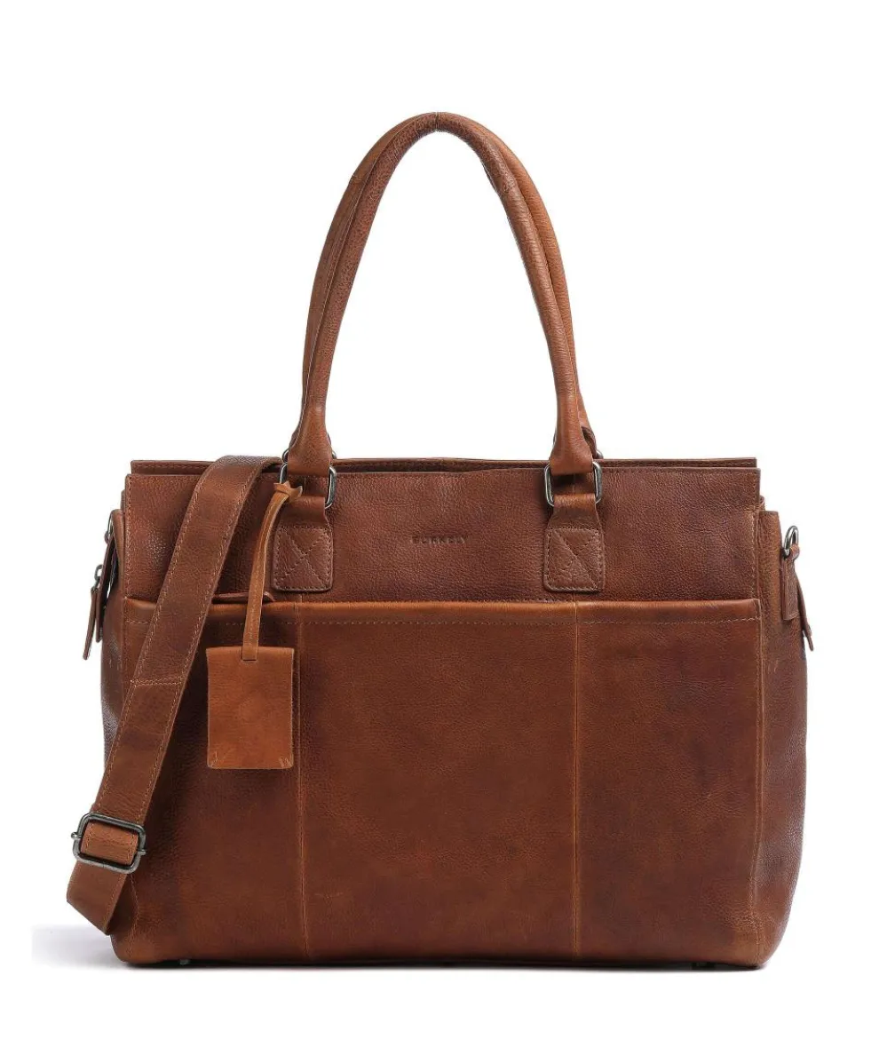 Antique Avery Aktentasche 15″ genarbtes Leder tan