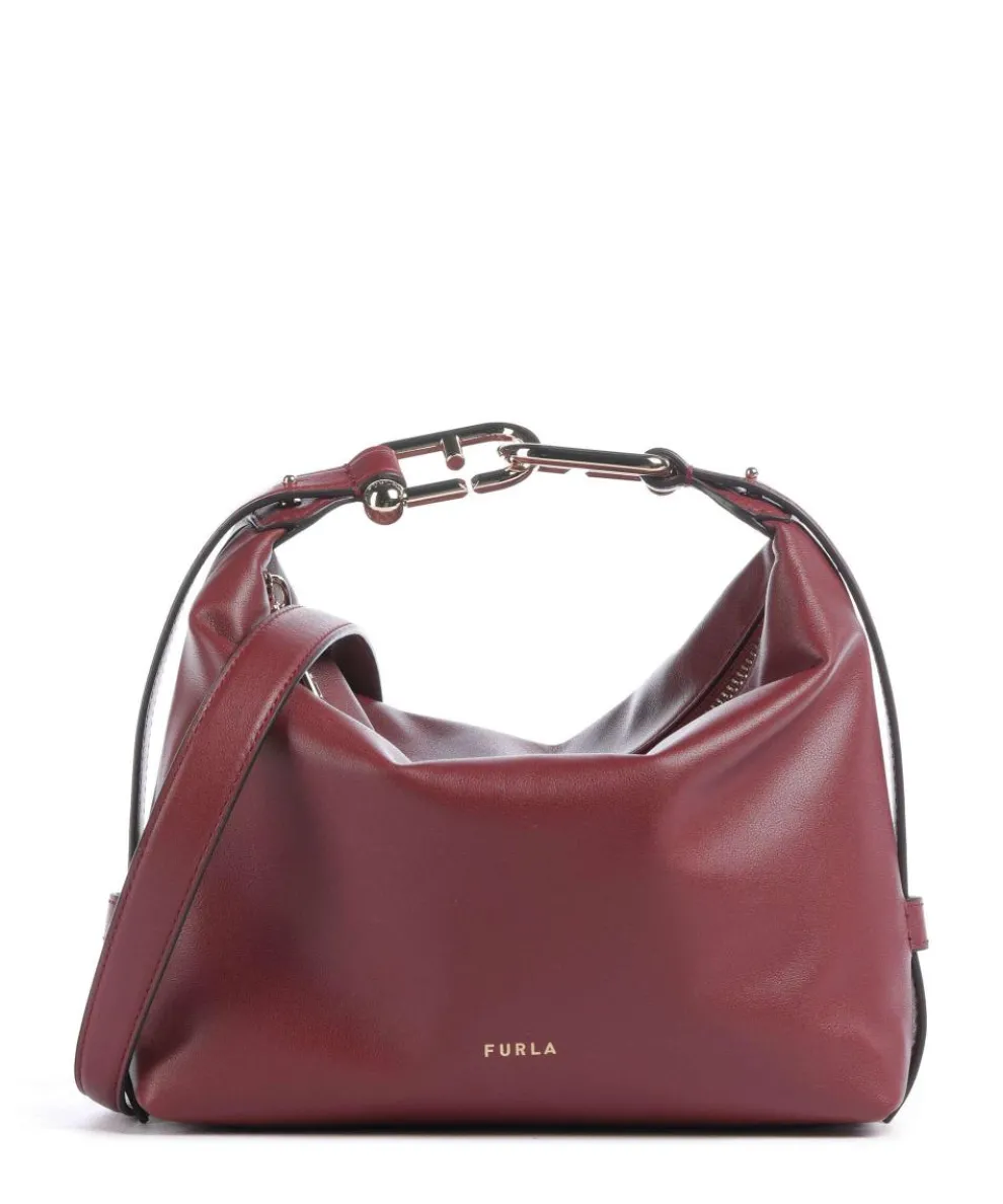 Tonie Mini Handtasche fein genarbtes Leder dunkelrot