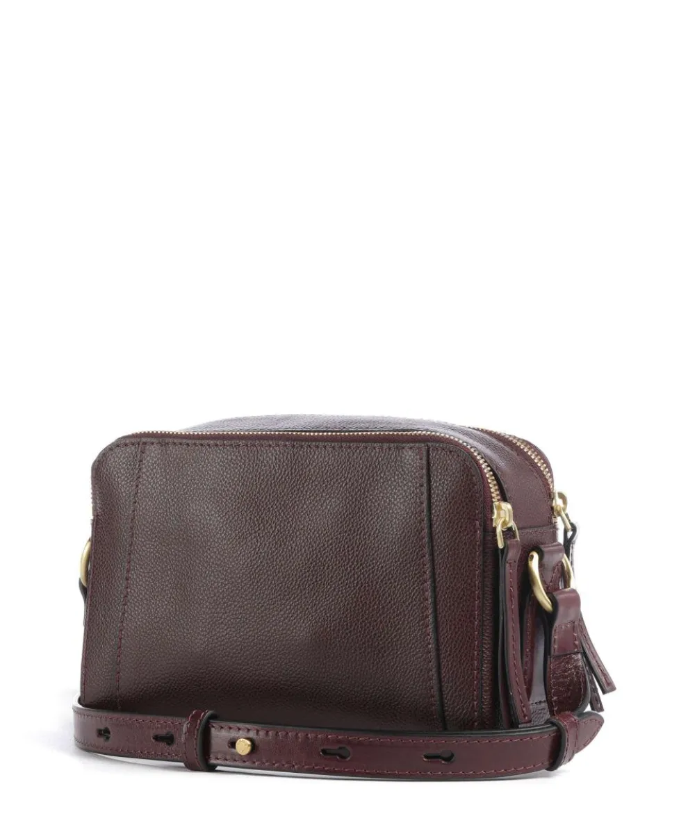 Ines Umhängetasche genarbtes Rindsleder dunkelrot