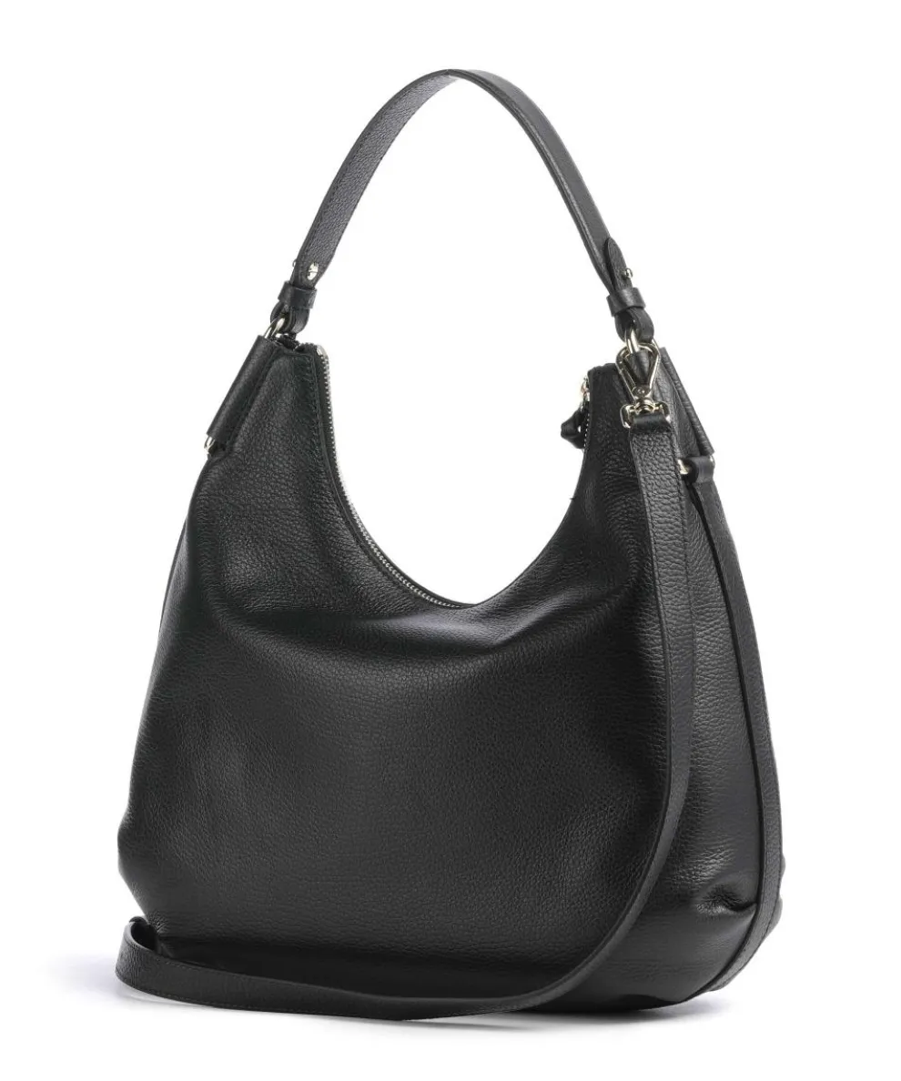 Rebekka Beuteltasche genarbtes Rindsleder schwarz