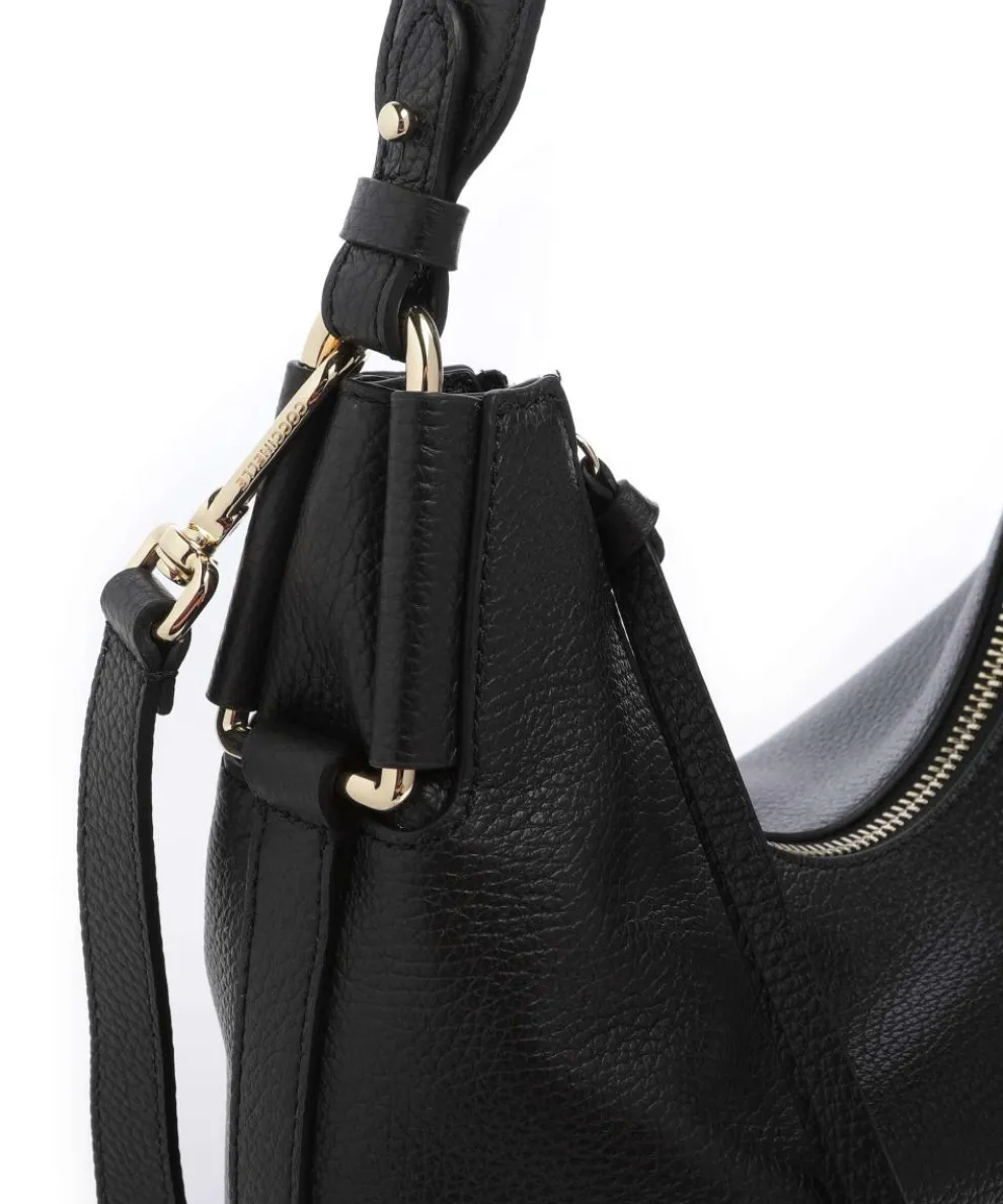 Rebekka Beuteltasche genarbtes Rindsleder schwarz