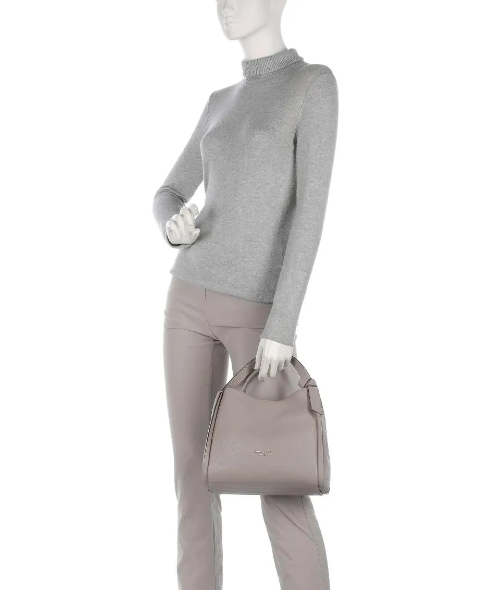 Knott Beuteltasche genarbtes Rindsleder taupe