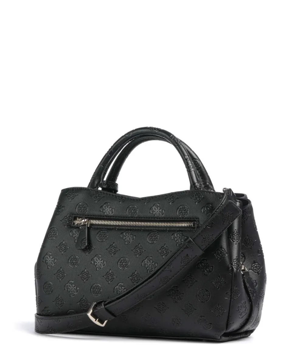 Phoebe Peony Debossed Handtasche Lederimitat schwarz