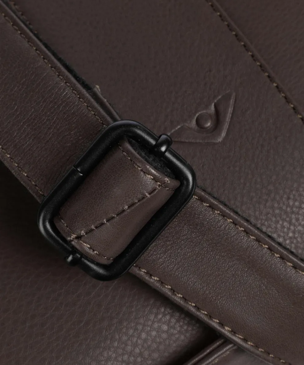 4Seasons Inger Umhängetasche fein genarbtes Leder dunkelbraun