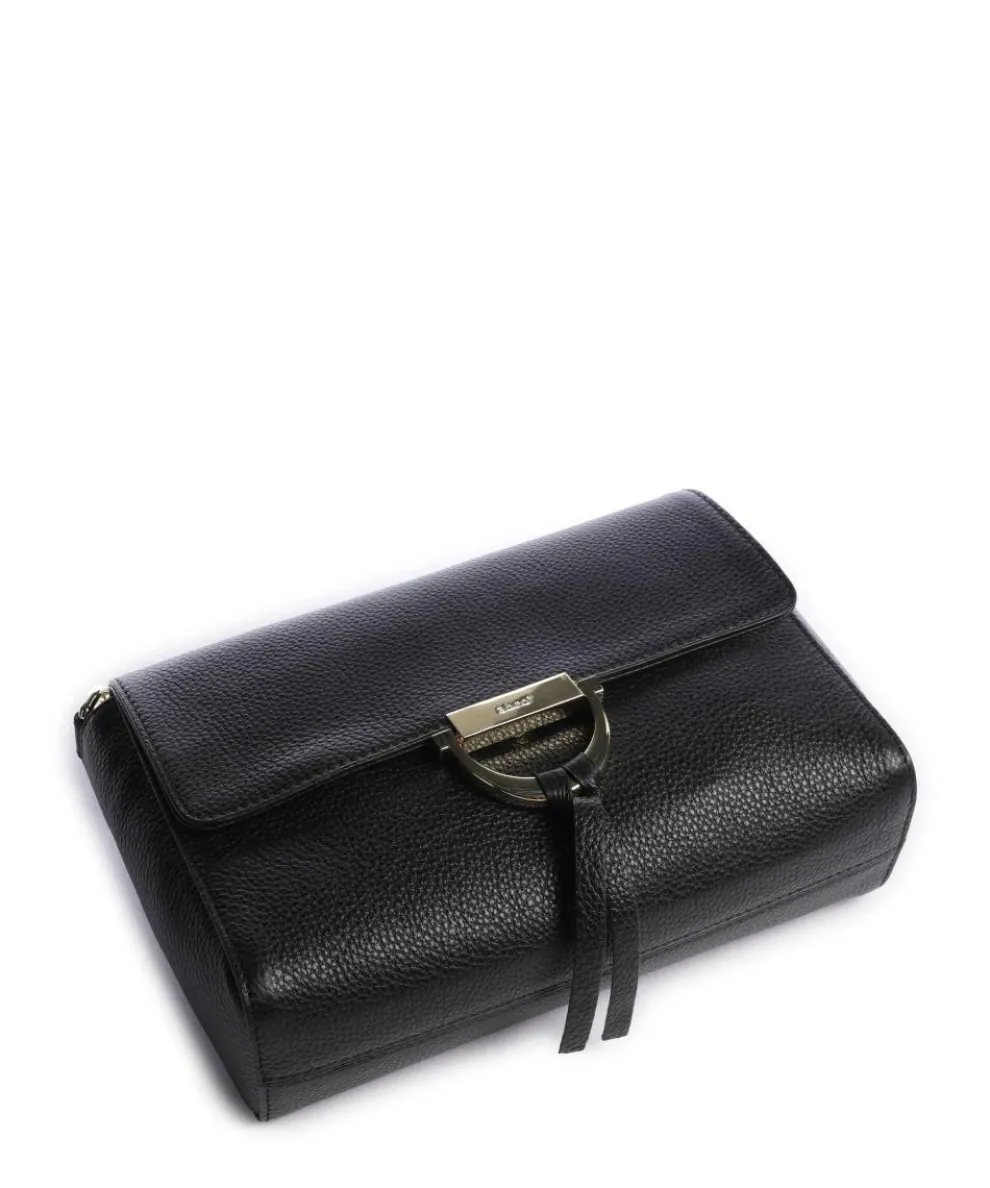 Agave Temi Schultertasche genarbtes Leder schwarz