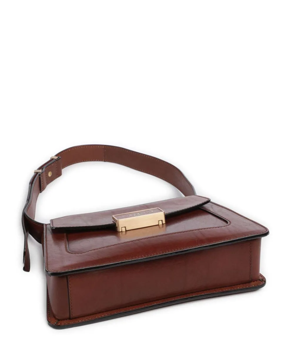 Ginevra Schultertasche fein genarbtes Rindsleder braun