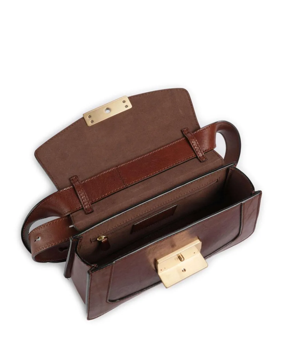 Ginevra Schultertasche fein genarbtes Rindsleder braun