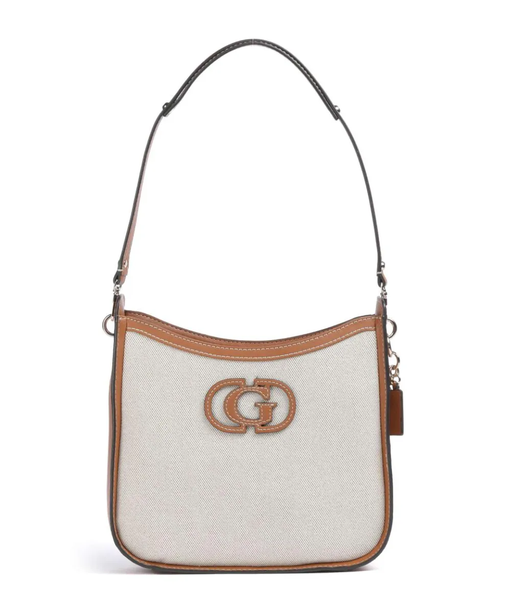 Sebina Schultertasche Baumwolle beige/braun