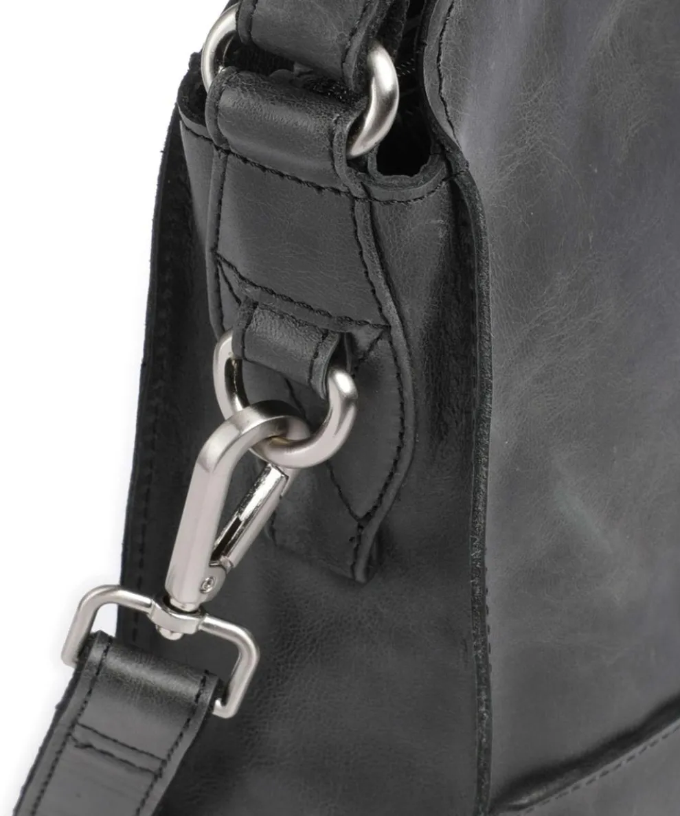 City Cowboy Ulani Schultertasche fein genarbtes Leder schwarz
